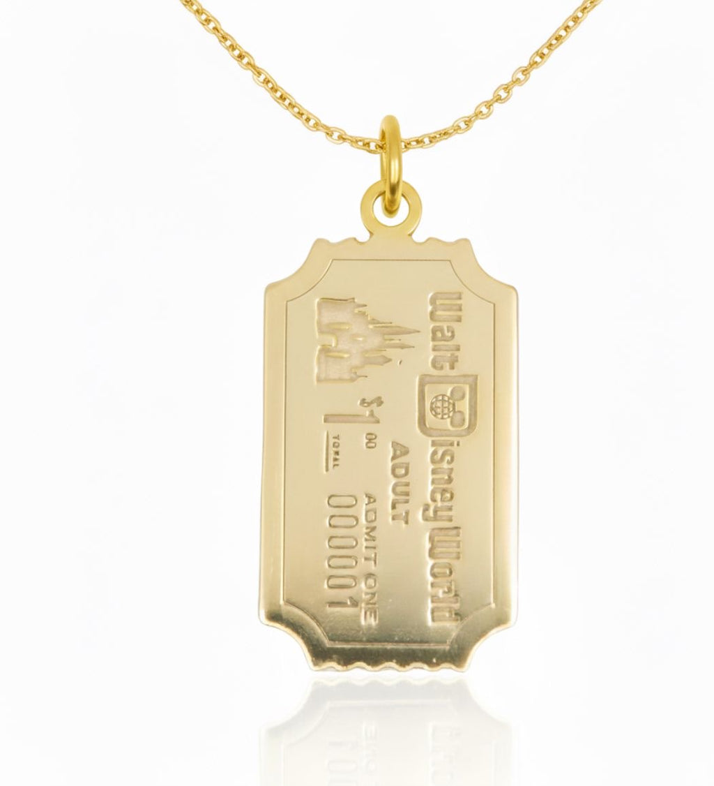 Entry Ticket Castle Pendant Necklace