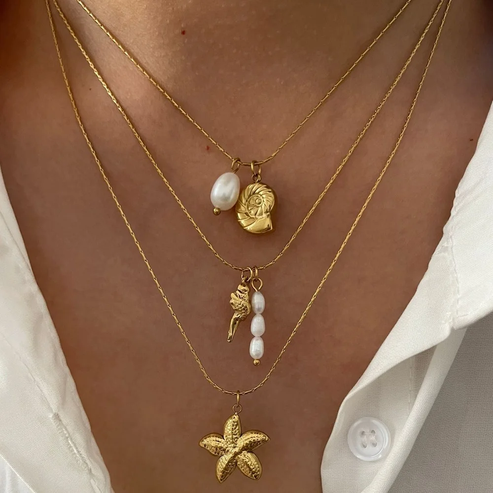 Coastal Charm Layered Necklace Set