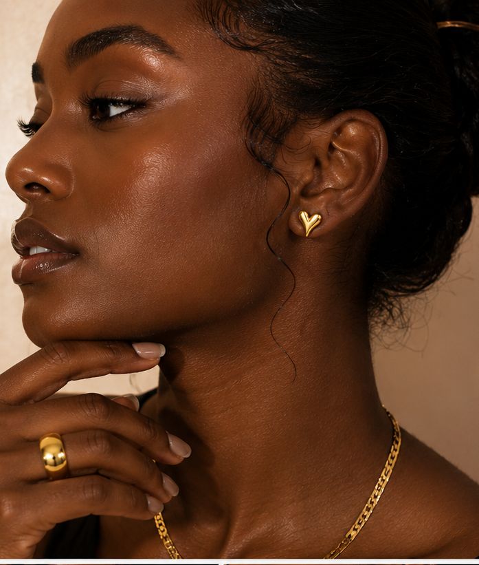 Golden Heart Studs