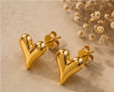 Golden Heart Studs