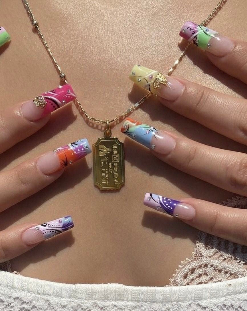 Entry Ticket Castle Pendant Necklace